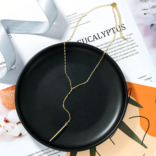 Minimalist Y-Shaped Tassel Necklace for Women