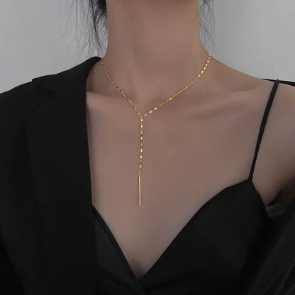 Minimalist Y-Shaped Tassel Necklace for Women