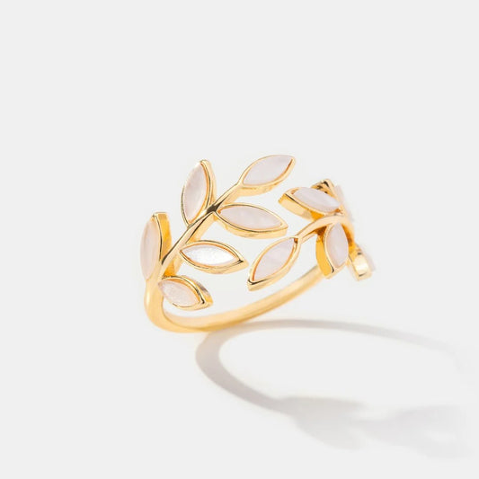 Opal Leaf Ring